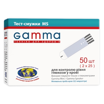 Тест-смужки Gamma MS Mini/Speaker для глюкометра 50 штук